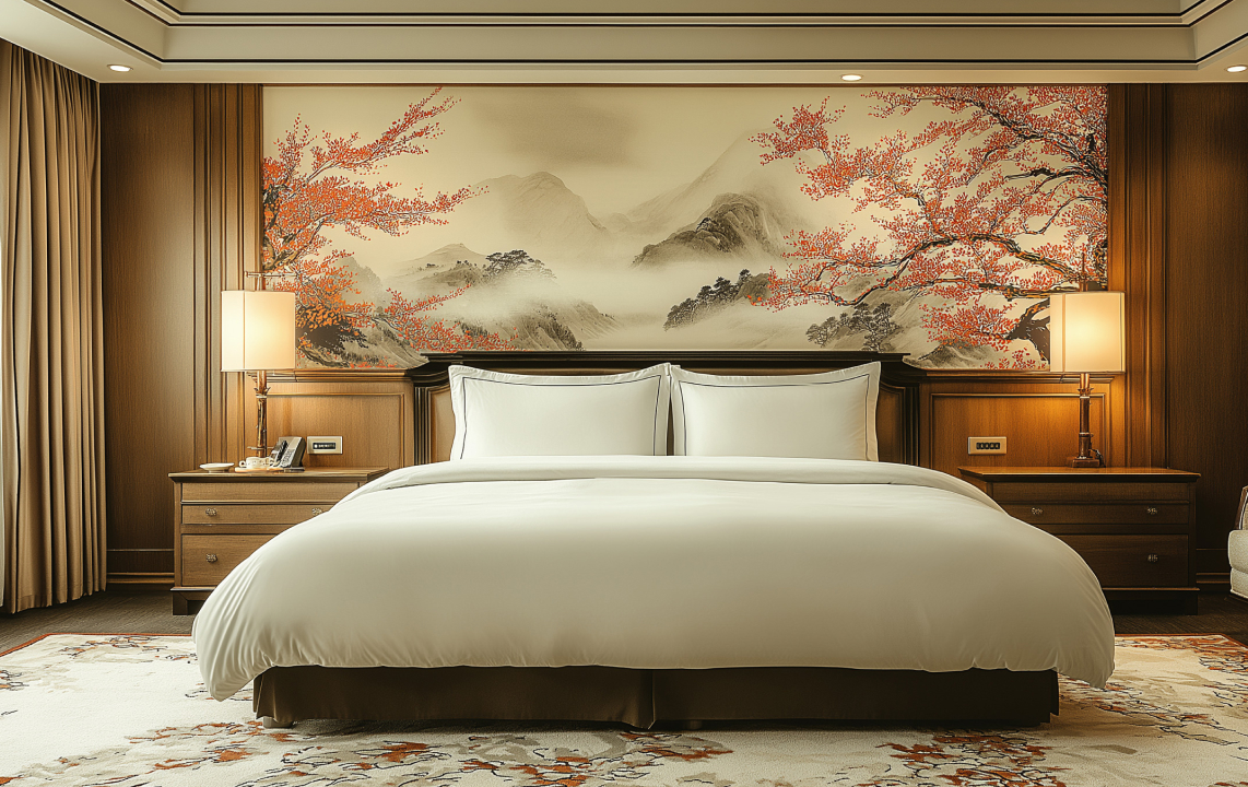 和モダン客室の落ち着きと華やかさを整えるカーテン選び